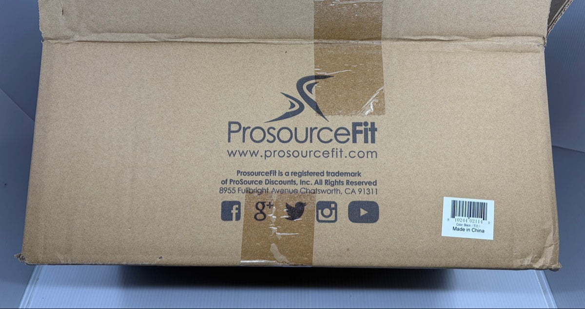 ProsourceFit box back with manufacturer address in Chatsworth CA and UPC label