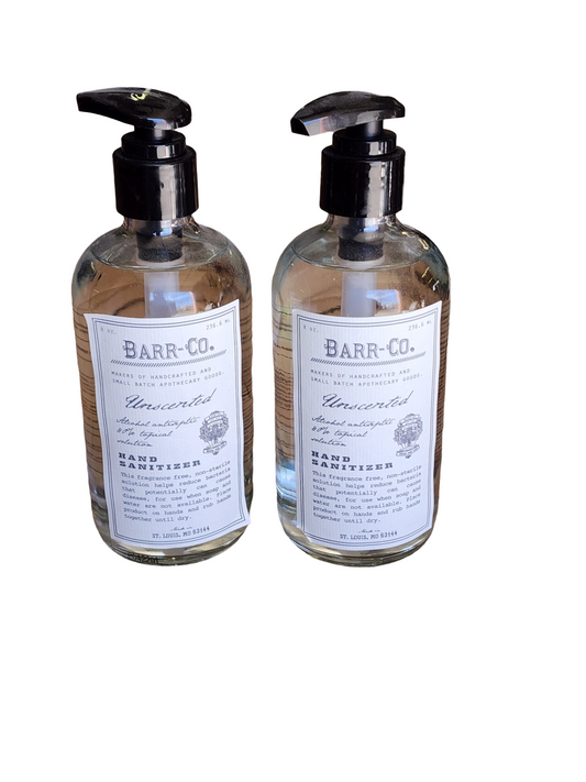 Pallet of Barr Co Hand Sanitizer.  96 Cases/6 Bottles per Case. Barr Co Unscented Hand Sanitizer 8 oz in Glass Jar.