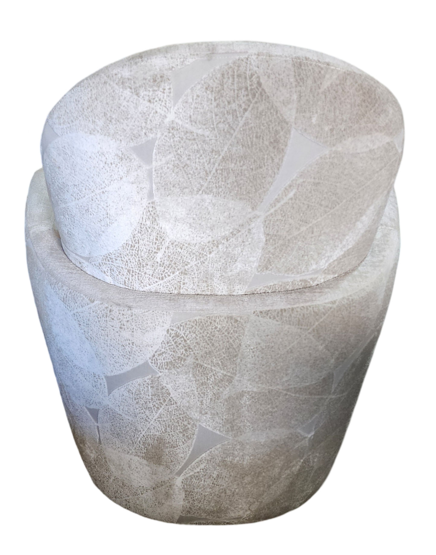 Pasargad Home Maxim Modern Fabric Swivel Armchair in Ivory – Local Pickup Only