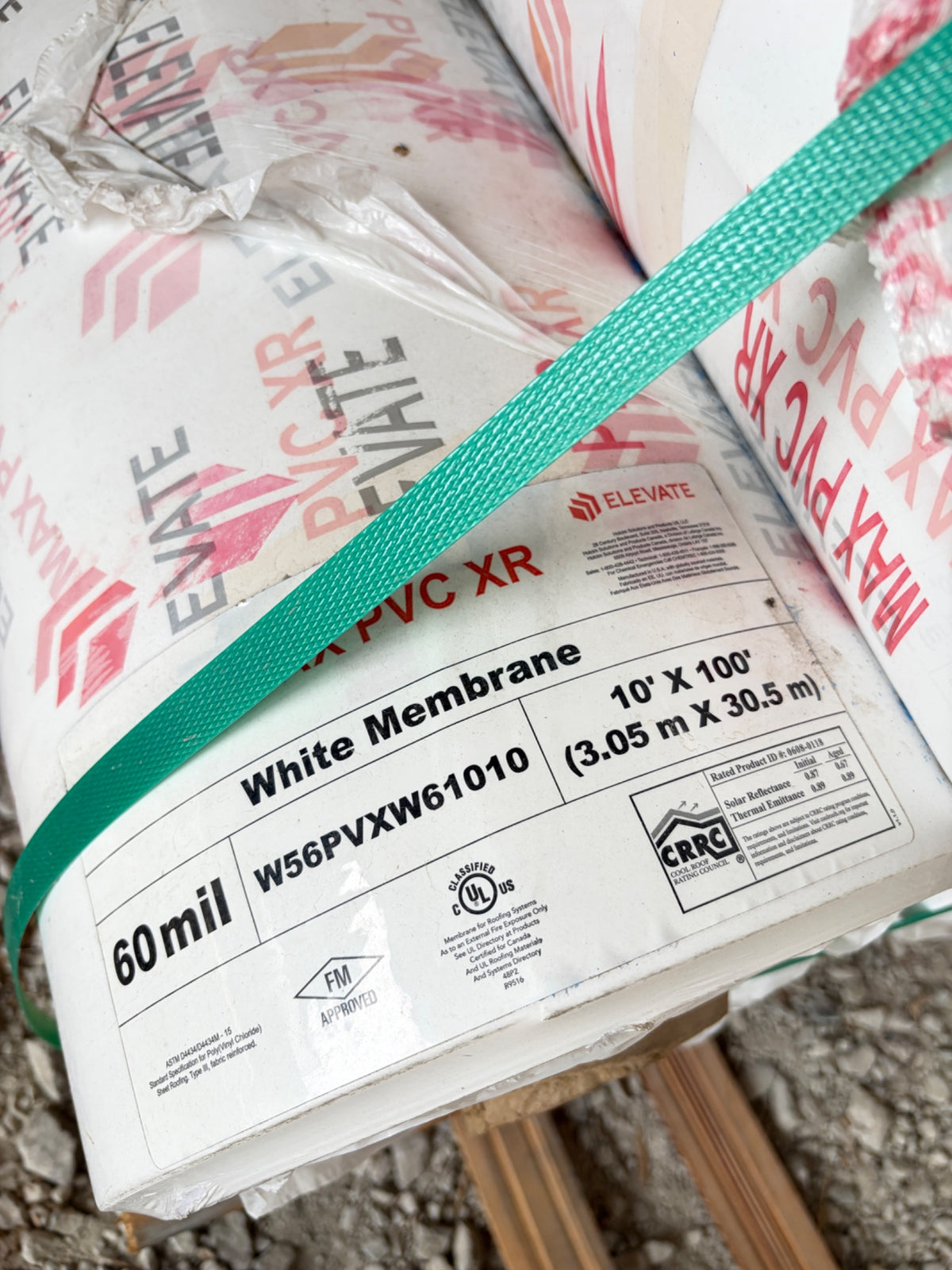 Elevate MAX PVC XR 60 Mil Roofing Membrane 10x100 Ft — White Fleece-Backed Roll — photo 12