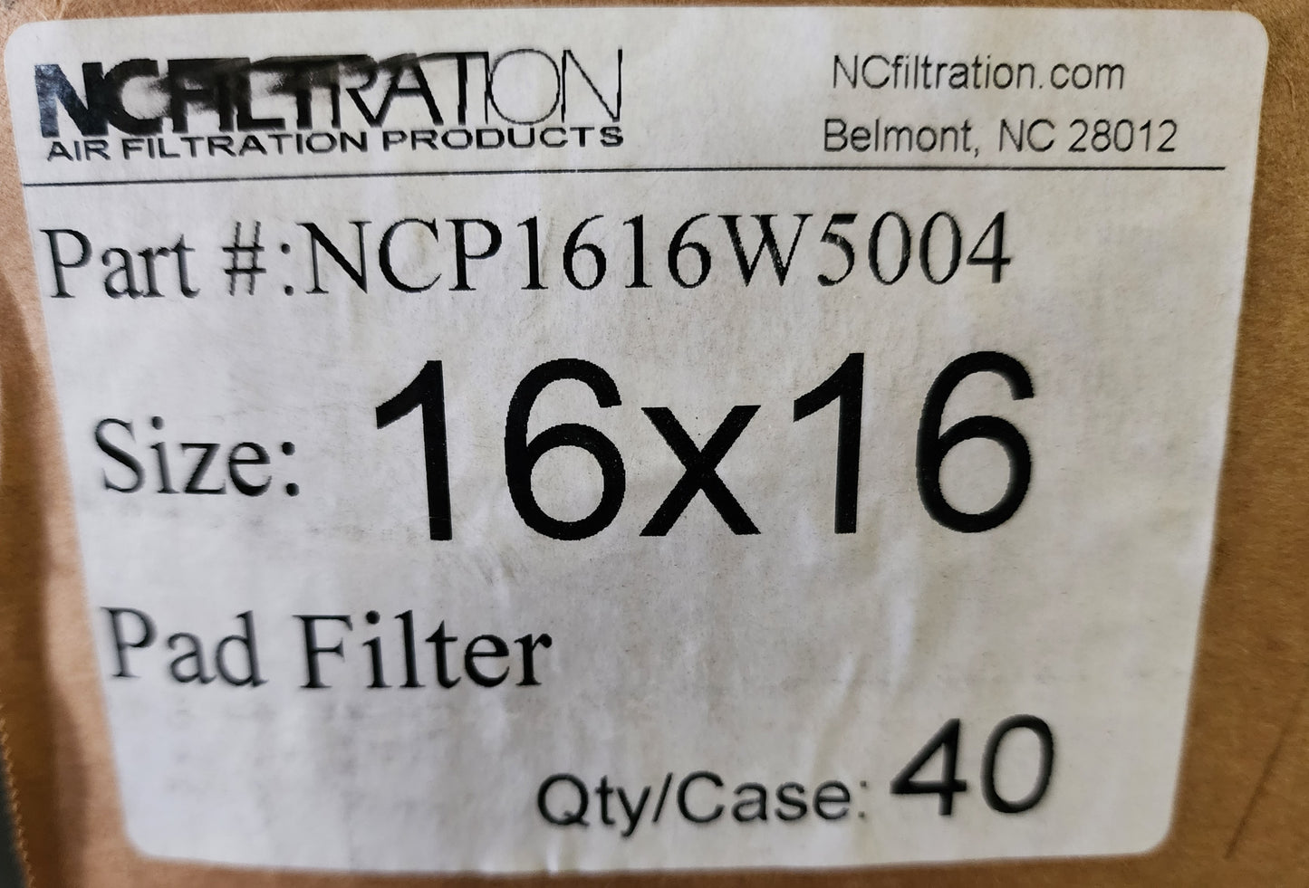 NCFiltration 16x16. High-Quality Air Filtration Solutions.For 600 Negative Air units
