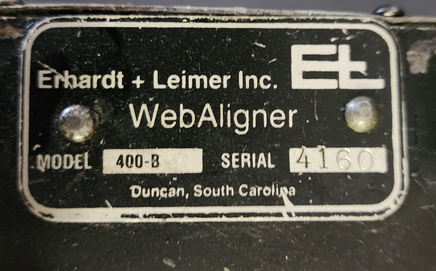 Erhardt + Leimer Inc. WebAligner Model 400-B Precision Industrial Printing Packaging Alignment