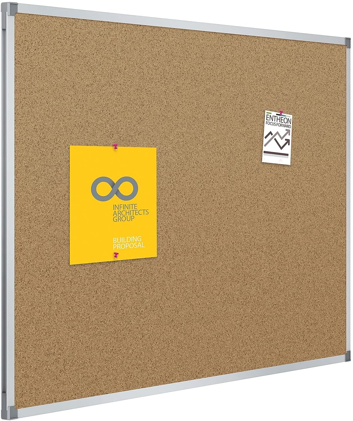Quartet Cork Bulletin Board, Prestige, 3 x 2 feet, Alum Finish Frame QRT168493