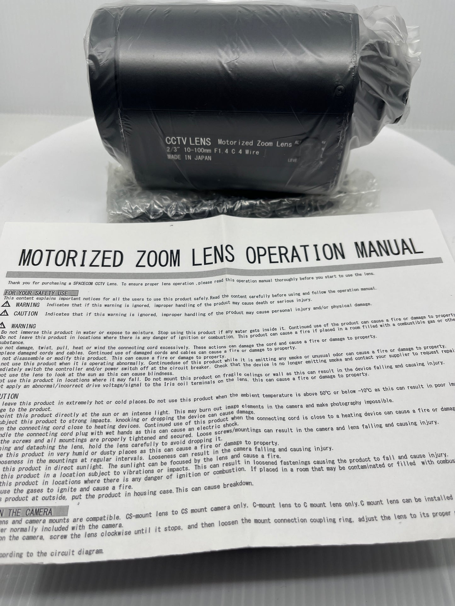 ViewZ VZ-C10X10MAI-4W C-Mount Motorized Zoom Auto-Iris 2/3” Cameras