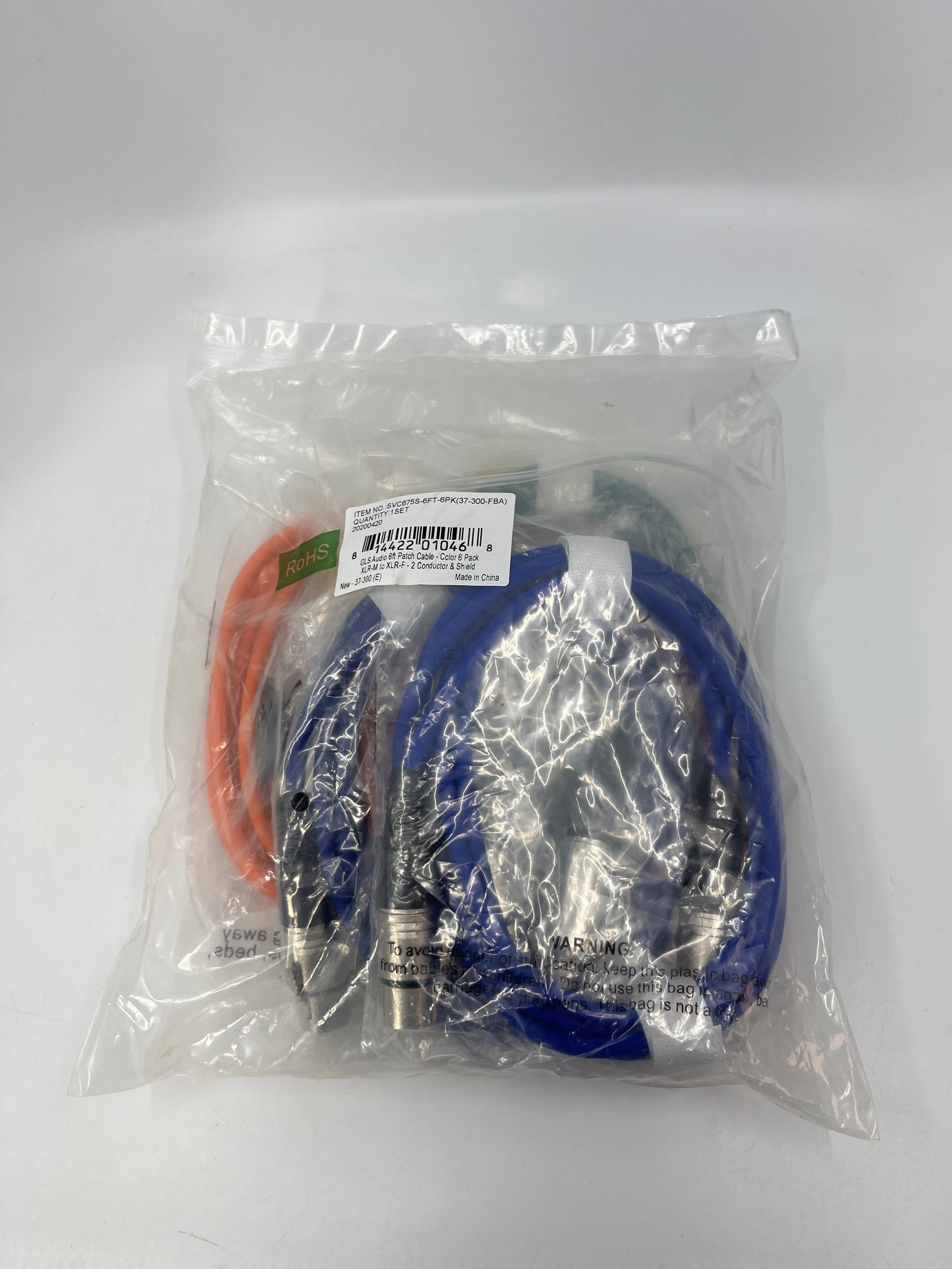 GLS Audio 6ft Patch Cable Cords XLR Male to Female Color Cables - 6 Count