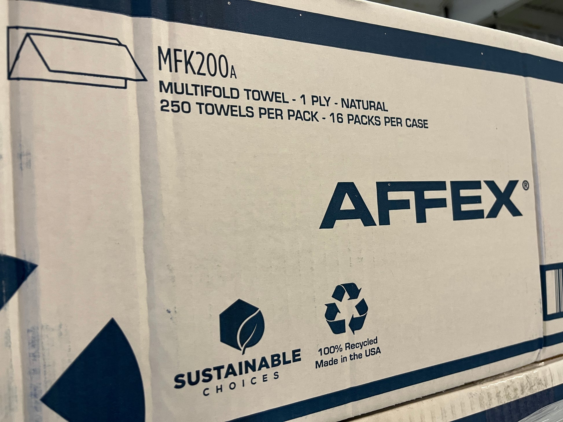 Affex Multi-Fold Towel - 9.125" x 9.50", Natural Embossed, 250 Ct, 16/Case