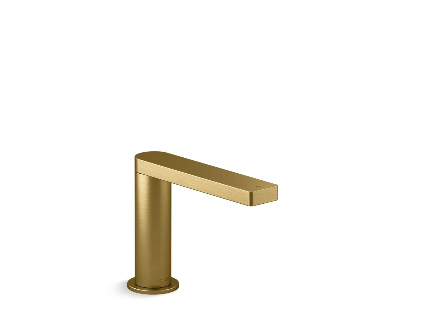 Gold faucet on a white background
