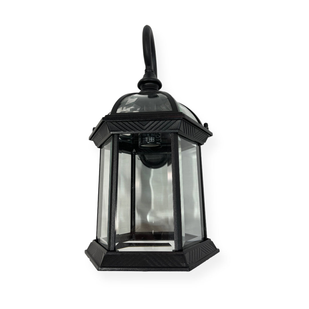 Kichler KC9735BK Black Barrie 16" Outdoor Wall Light With Beveled Glass Panels