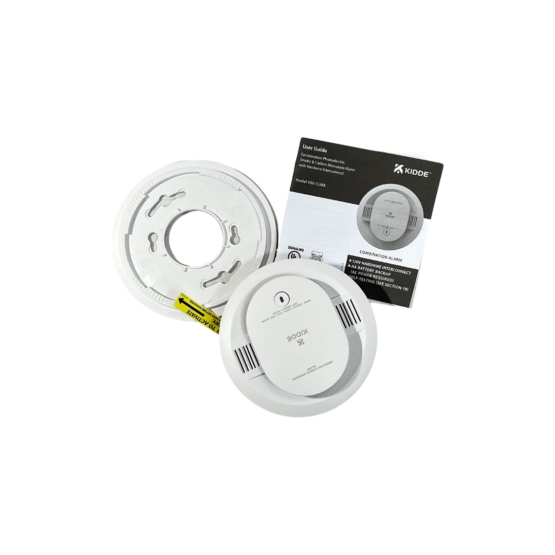 Kidde 900-CUAR Hardwired Smoke and Carbon Monoxide Alarm, Interconnectable With AA Battery Backup Combo Model# 21032250  - 1 Count