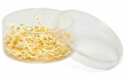 Clear Round Plastic Containers with LidsSize:  3-1/4" x 5-1/4"