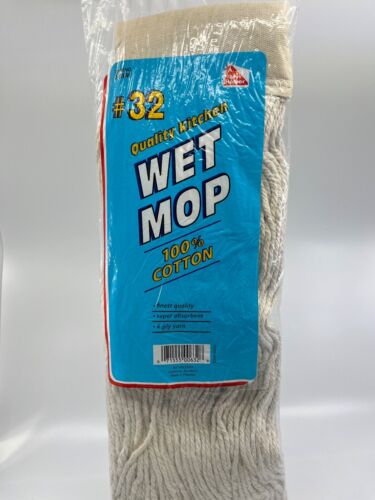 Professional Grade Wet Mop Head Refill, Cotton Heavy-Duty Mop Head - 2 Count