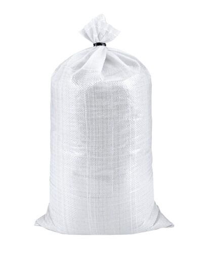 Poly Garbage Bag, White Non-Printed Contractor Bag, Woven, 22" X 36"