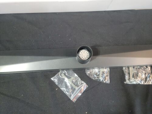 48" Signature Hardware Cohen Linear Tile-In Shower Drain with Flange Matte Black