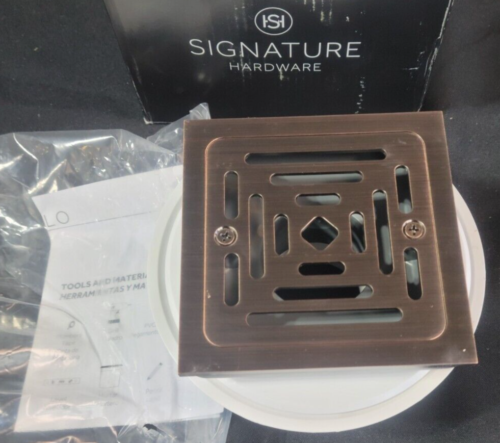 Signature Hardware Adelphi Square Sher Drain in Oil Rubbed Bronze SH607ORB