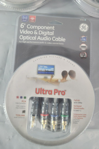 GE Ultra Pro 6 Ft. Component Video & Digital Optical Audio Cable RCA TOSLINK