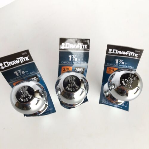 3 PACK of 1-7/8" Trailer Hitch Balls, x 3/4" Shank x 1-1/2" Length, 2,000 lb Capacity   Brand: Draw-Tite Part Number: 63810