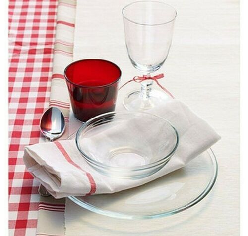 Herringbone Kitchen Towels White with Red Stripe 20" x 26" - 4 Count
