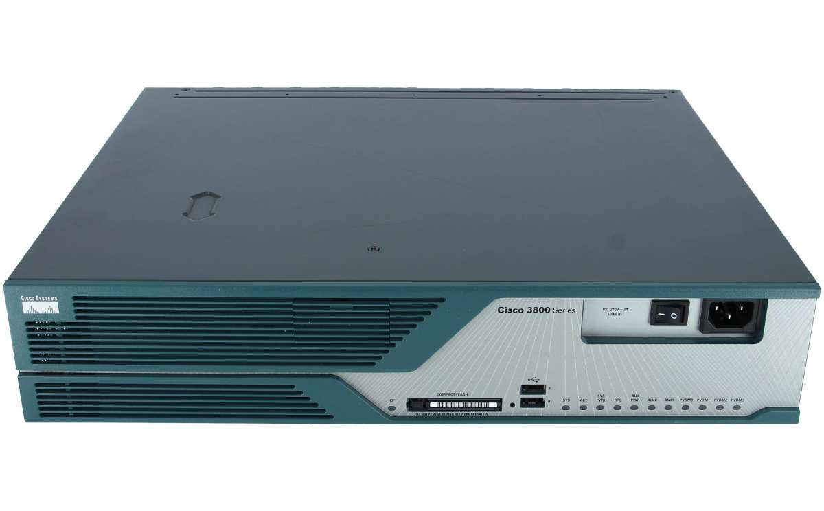 Cisco CISCO3825 Integrated Services Router -2GE,1SFP,2NME,4HWIC, IP Base, 64MB F/256MB R