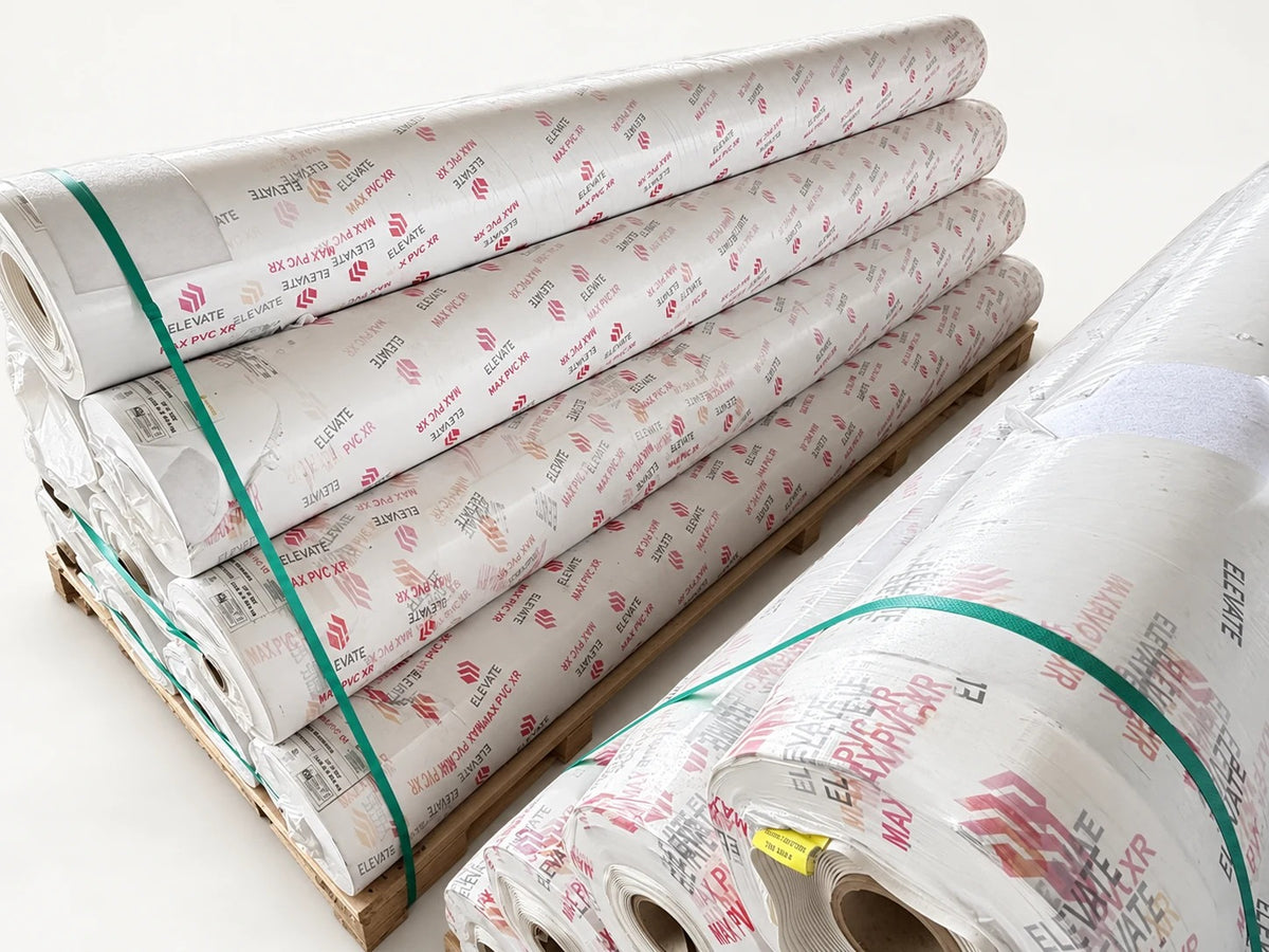 Elevate MAX PVC XR 60 Mil Roofing Membrane 10x100 Ft — White Fleece-Backed Roll — photo 1