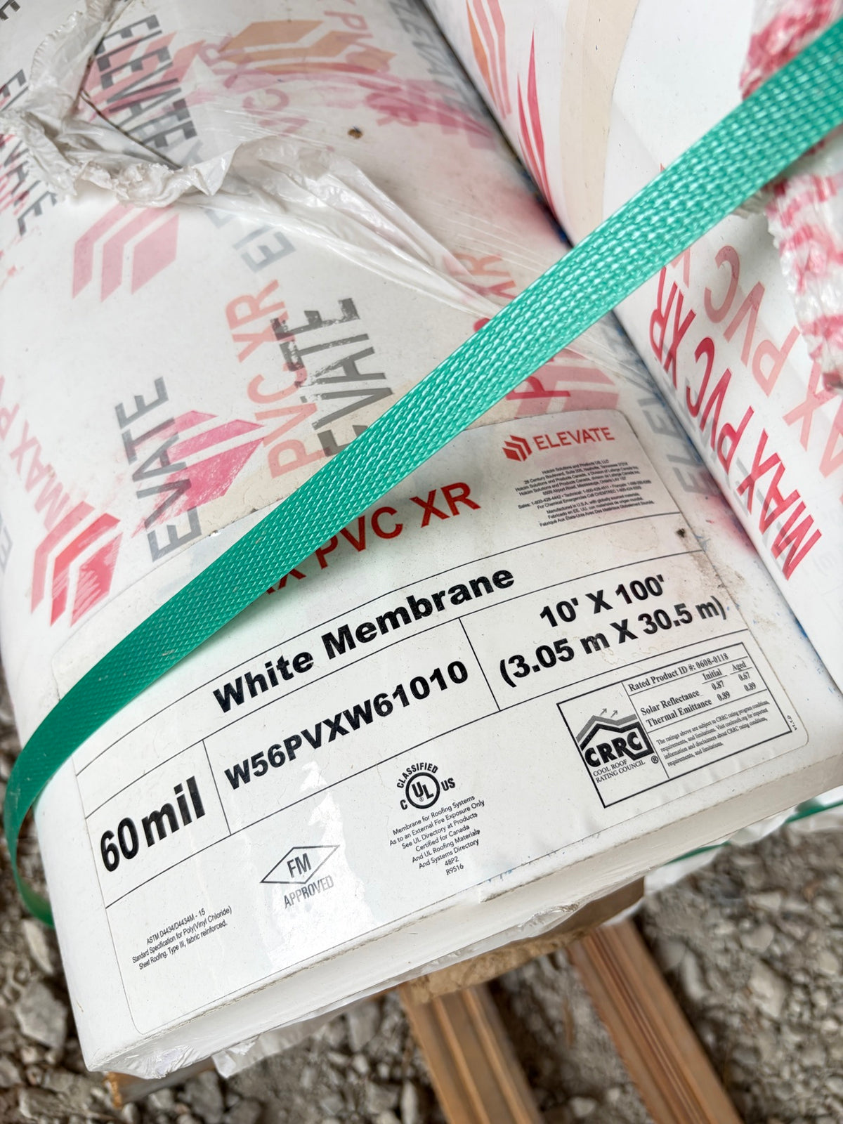 Elevate MAX PVC XR 60 Mil Roofing Membrane 10x100 Ft — White Fleece-Backed Roll — photo 8