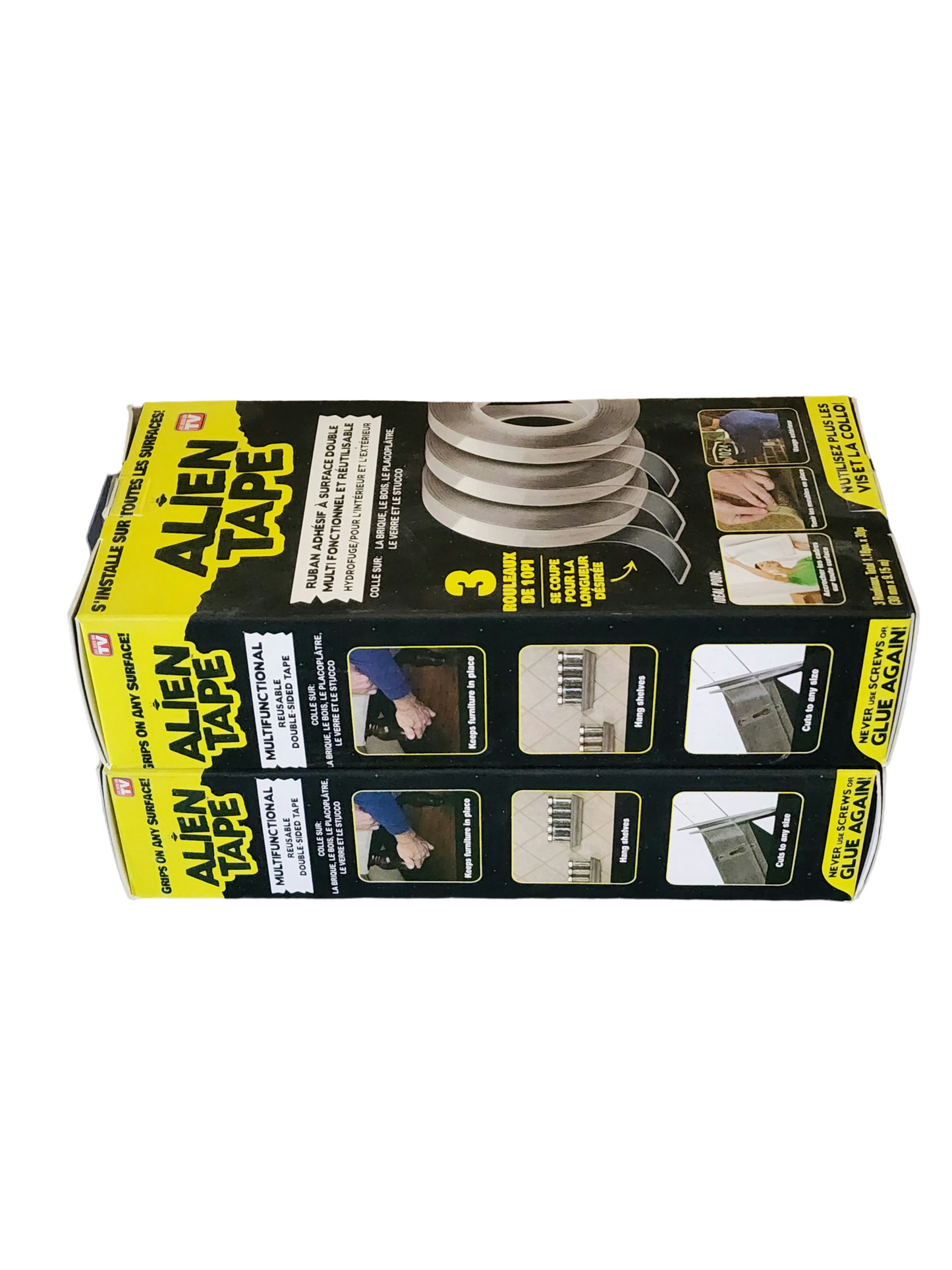 Two Alien Tape  Brand 3-Packs 1.18-in x 10-ft Double-Sided Tape. 6 Rolls Total.
