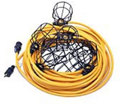 TwistLock Light String with Plastic Cages CEP 96122 100-Ft 12/3 SJTW 20A 125V