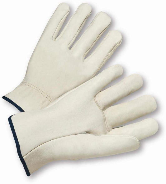 West Chester X-Large Natural Standard Grain Cowhide Unlined Drivers Gloves - 12 Count