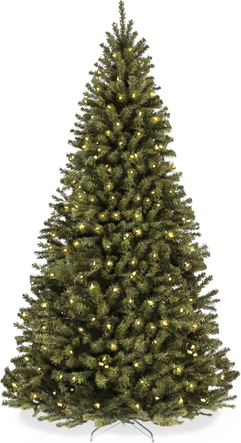 6 Ft Pre-Lit Blue Fir Artificial Christmas Tree – 600 Warm White LED Holiday Lights