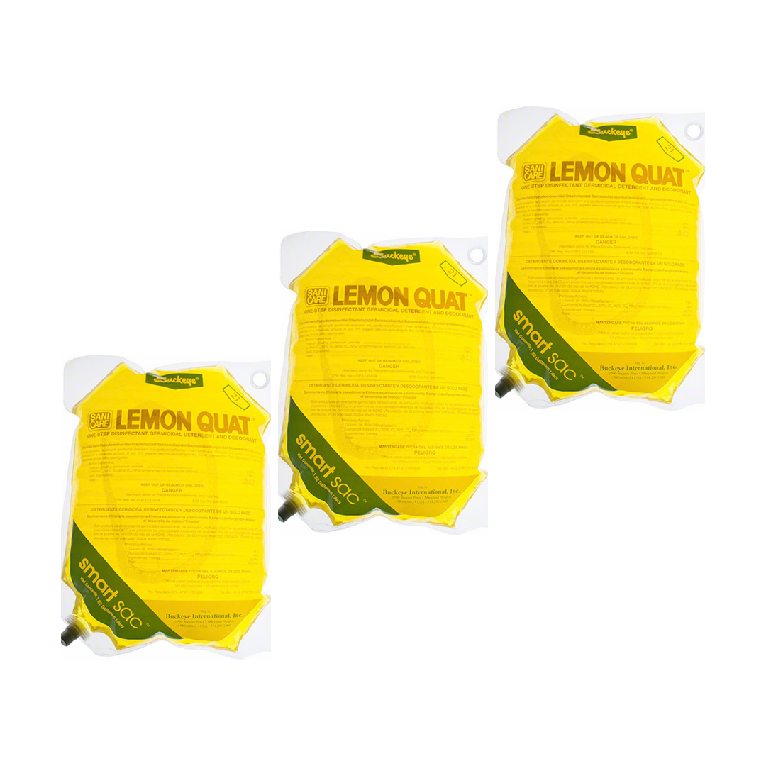 Three yellow lemon quat products with green accents on a white background.
