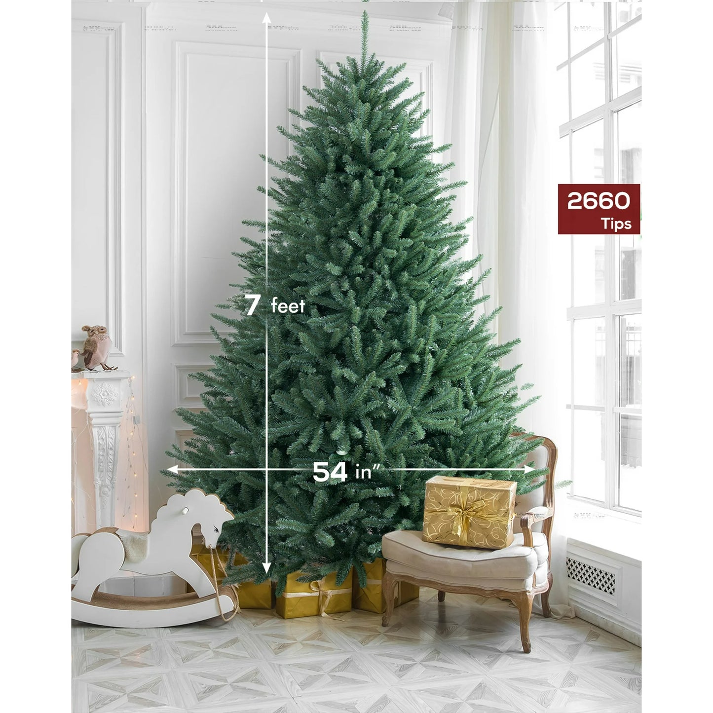 4.5 / 6 / 6.5 / 7 / 7.5 Beautiful Cashmere Green Pine Artificial 4.5 ft. PVC Christmas Tree