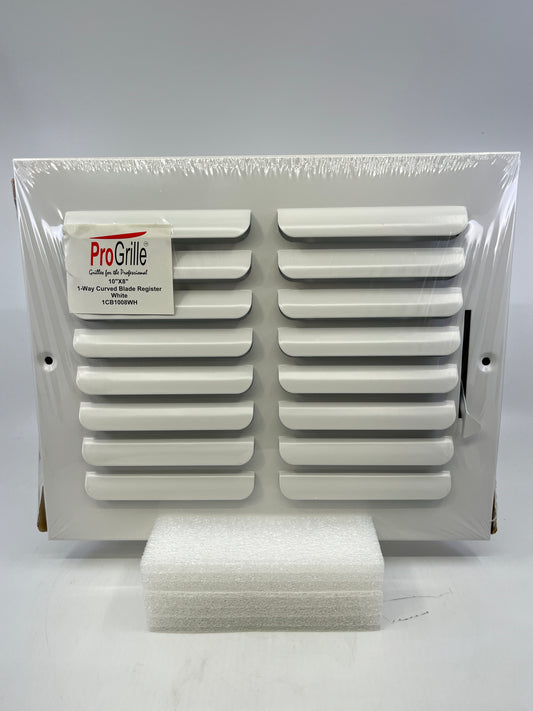 One-Way Curved Blade Air Register 10" x 8"