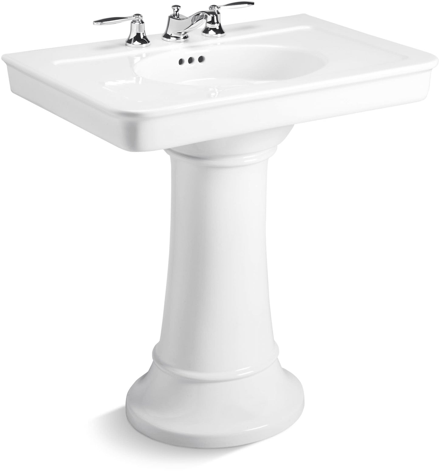 Kallista P72038-00 Tuxedo 32" Pedestal Sink Top – White Vitreous China