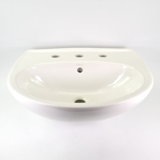 White ceramic sink basin on a white background.