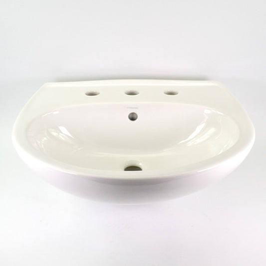 White ceramic sink basin on a white background.