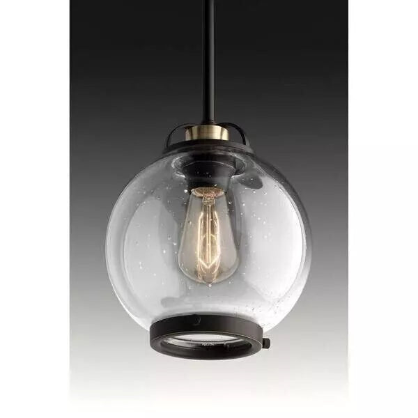 Chronicle 1-Light Antique Bronze Pendant Light P5311-20 – Seeded Glass Globe