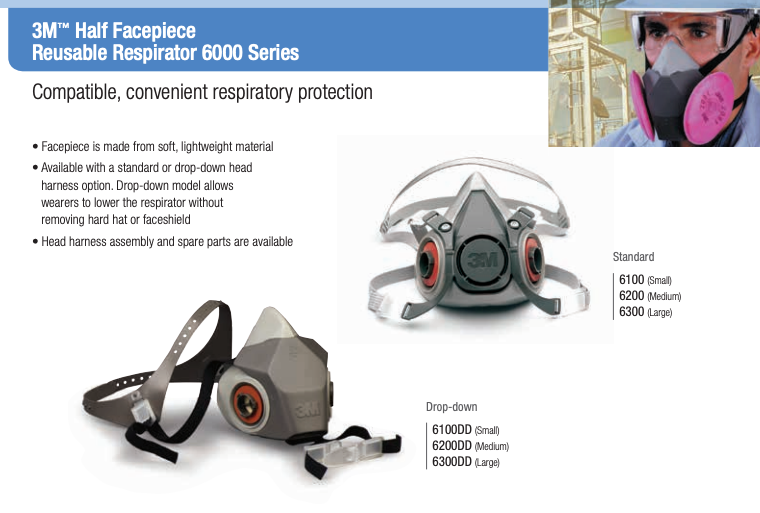 3M™ Half Facepiece Reusable Respirator 6100/07024