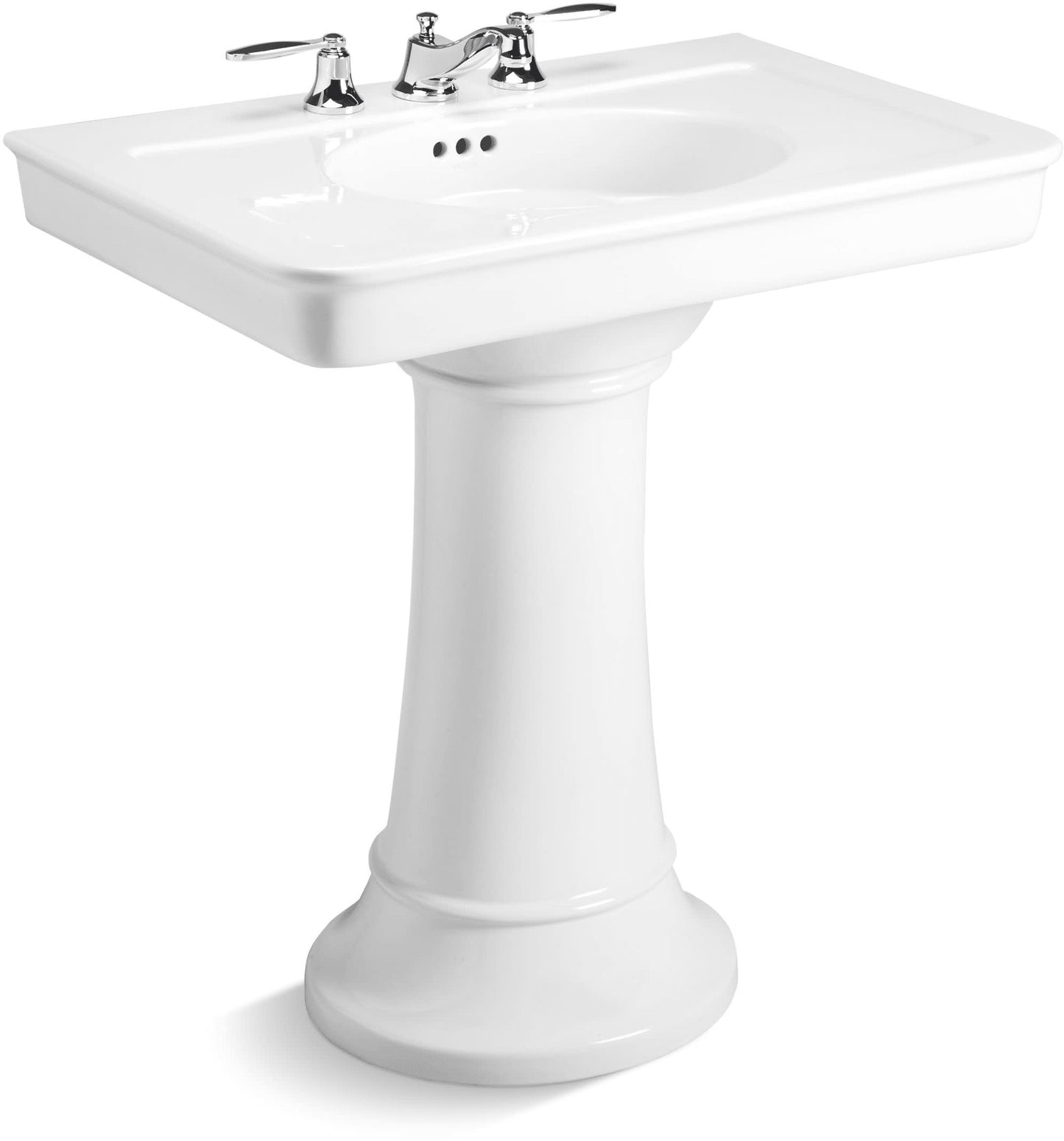 Kallista P72038-00 Tuxedo 32" Pedestal Sink Top – White Vitreous China