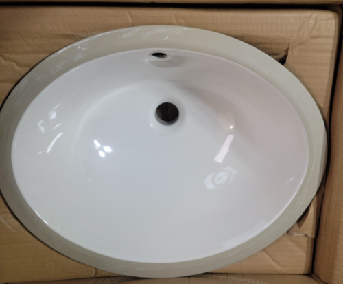 Signature Hardware 18" Oval Porcelain Undermount Sink, White SH129029WH