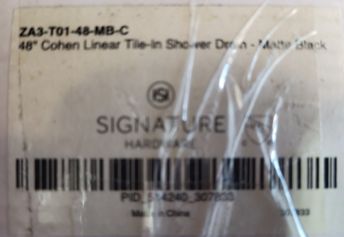 Signature Hardware Cohen Linear Tile-In Shower Drain with Flange Matte Black