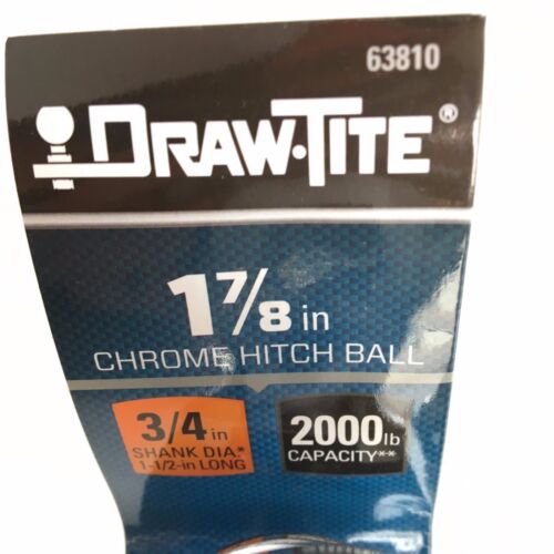 1-7/8" Trailer Hitch Ball x 3/4" Shank x 1-1/2" Length, 2,000 lb Capacity - 1 Count Chrome external thread balls fit right every time and are selected to match