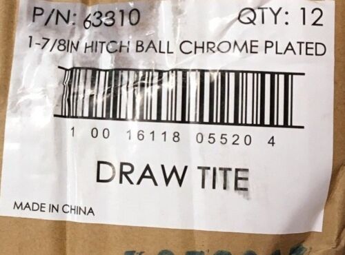 Draw-Tite Trailer Hitch Balls 1 7/8" with 3/4" Shank 63810 - 12 Count